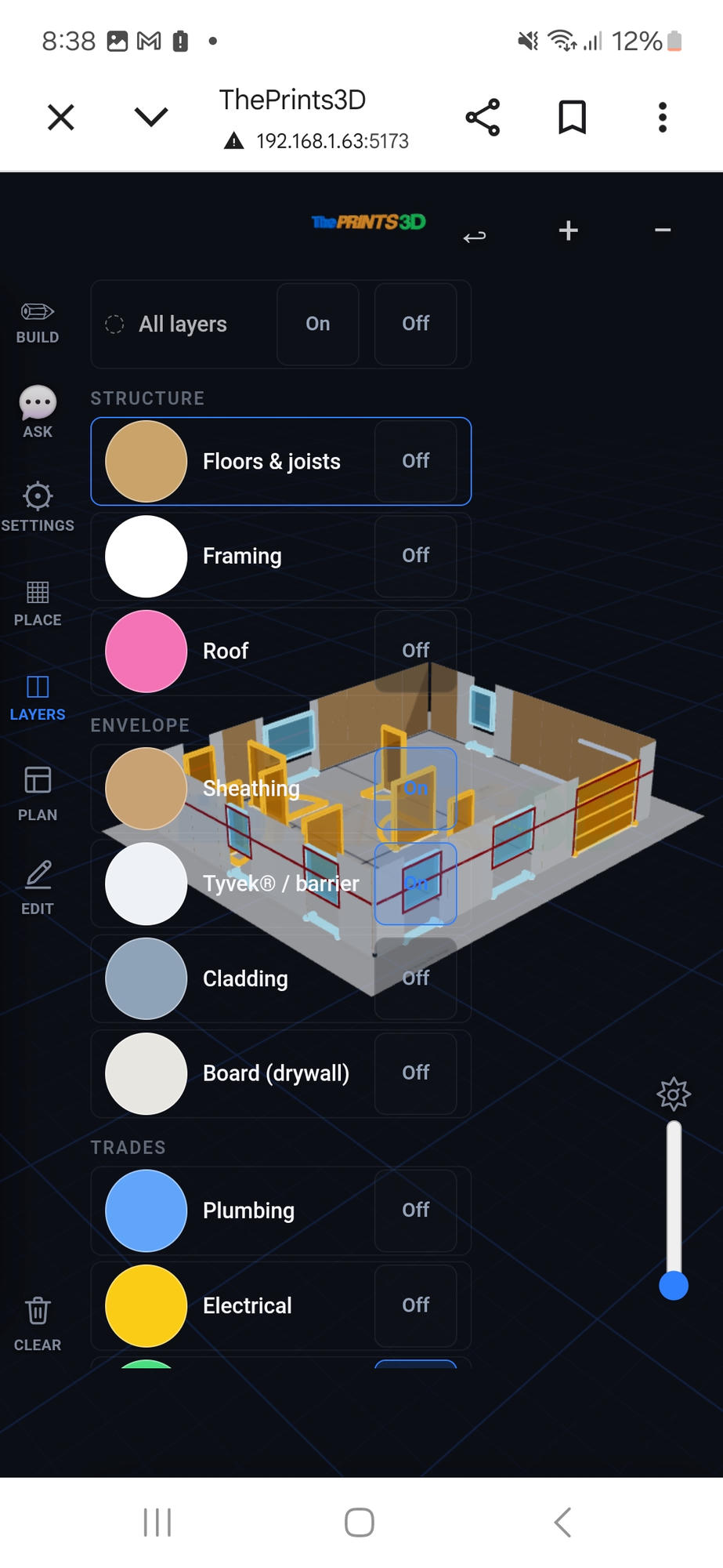 ThePrints3D showing an exploded building assembly